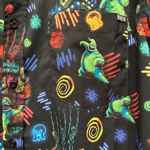 RSVLTS Men's Disney Nightmare Before Christmas Oogie Boogie button down - Picture 9 of 12